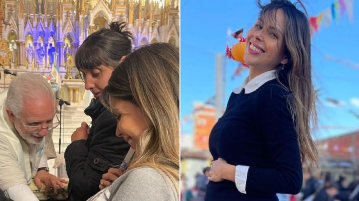 Embarazada de siete meses, Barby Franco hizo la peregrinación a Luján para agradecer por su bebita en camino