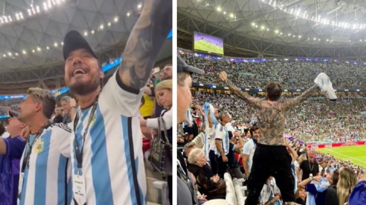 La euforia de Marcelo Tinelli tras el triunfo de Argentina en el Mundial de Qatar: descontrolado y sin camiseta