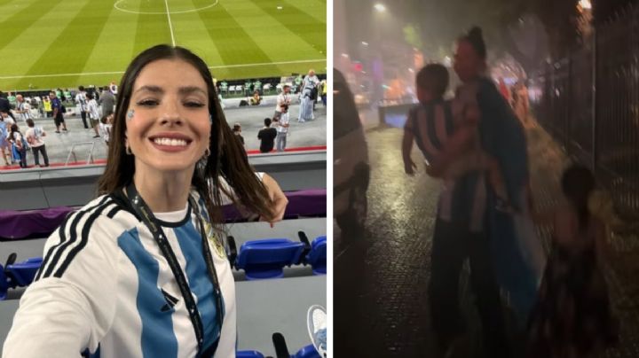 La emotiva explicación de la China Suárez luego de festejar el triunfo de Argentina con sus hijos bajo la lluvia