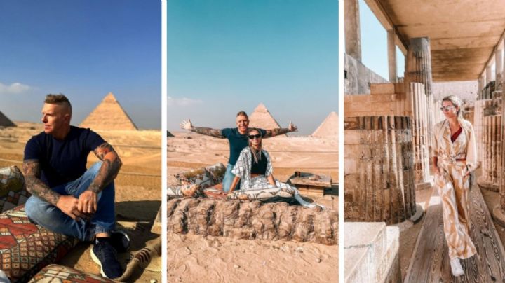 El alucinante álbum fotográfico de la luna de miel de Ale Fantino y Coni Mosqueira en Egipto y Turquía