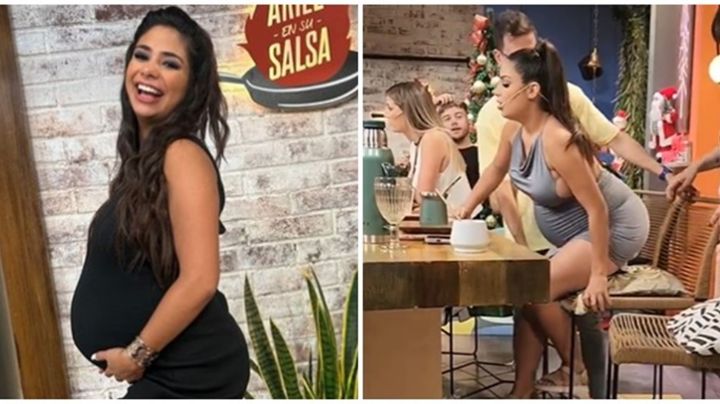 El impactante video de Daniela Celis, con 25 kilos arriba, intentando subirse a una banqueta: "La panza ya me pesa mucho"