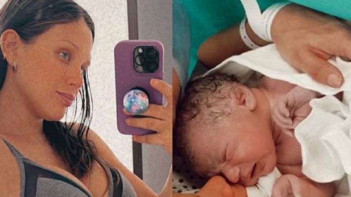 A casi 15 días del parto, Barbie Vélez mostró por primera vez la carita de su bebé Salvador: "Hoy lo vistió el papá"