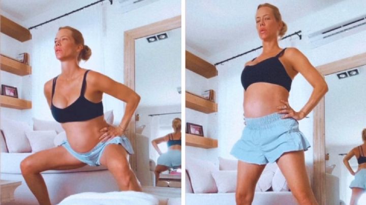 Nicole Neumann mostró parte de la rutina de entrenamiento que hace en pleno embarazo