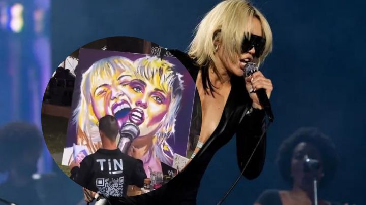 Miley Cyrus emocionada por una pintura que le hicieron en el Lollapalooza Argentina: “Los amo”